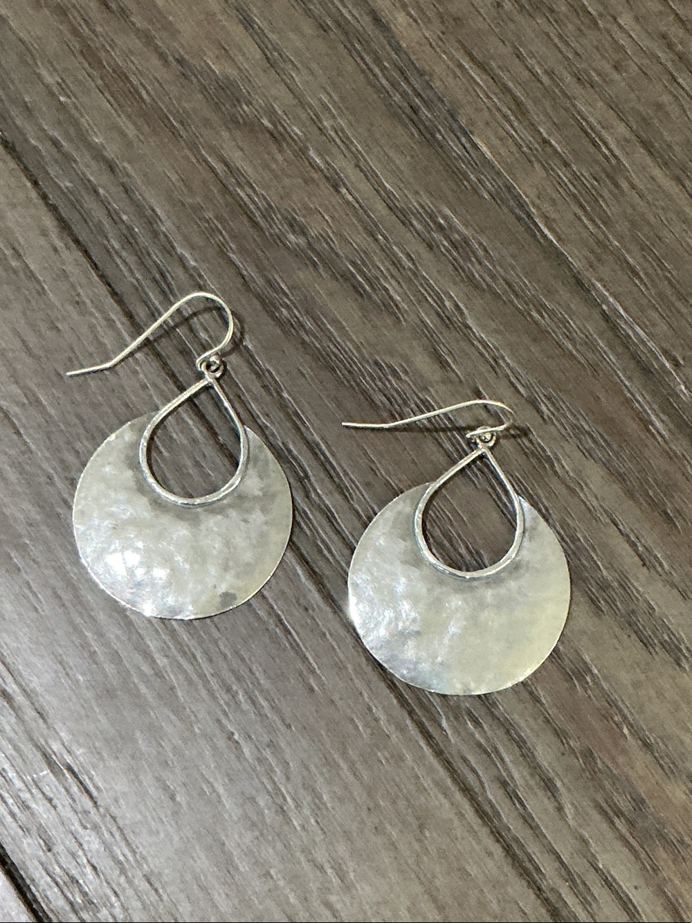 Silpada Sterling Silver Hammered Drop Hoop Earrings